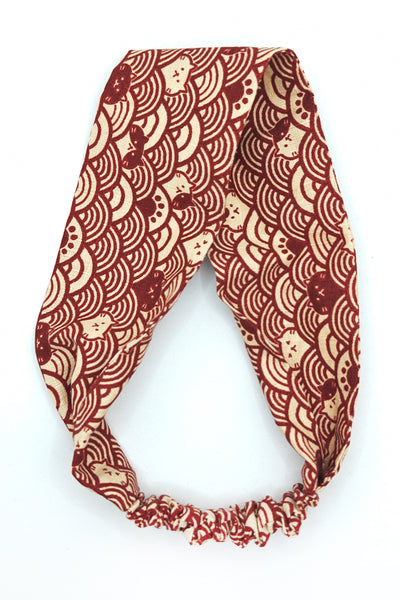 Bandeau à cheveux Neko bordeaux