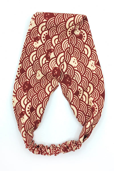 Bandeau à cheveux Neko bordeaux