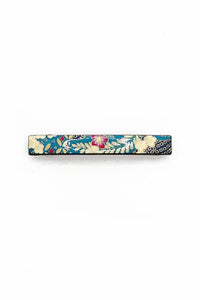 Barrette mince WAKA Hanakumo turquoise - Fleurs d'Ascenseurs