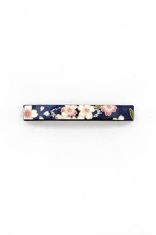Barrette mince WAKA Sakura bleu - Fleurs d'Ascenseurs