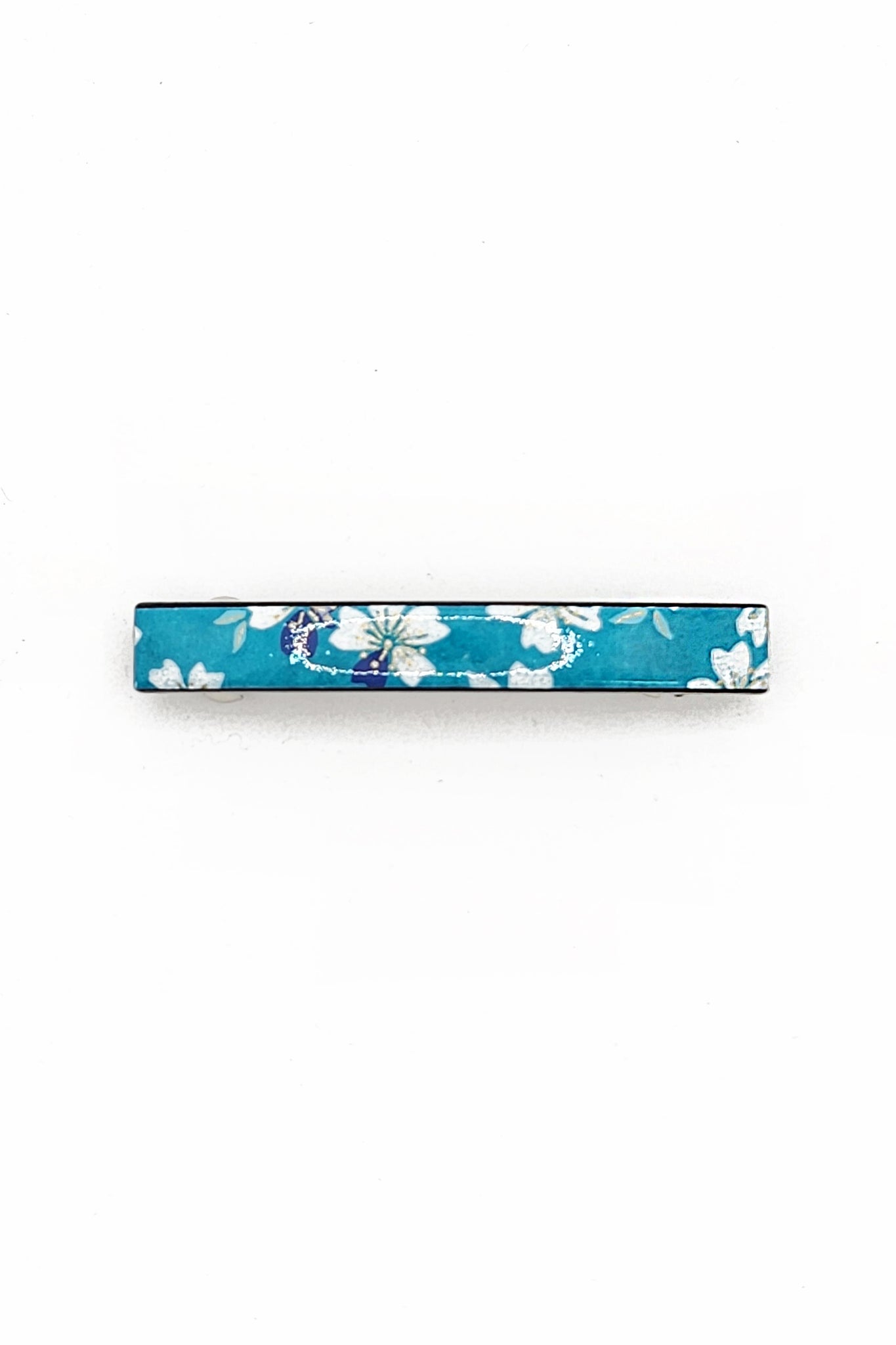 Barrette mince WAKA Cerisier turquoise - Fleurs d'Ascenseurs