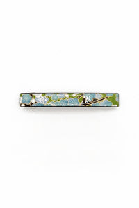 Barrette mince WASHI Ume vert - Fleurs d'Ascenseurs