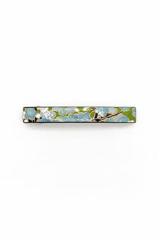 Barrette mince WASHI Ume vert - Fleurs d'Ascenseurs