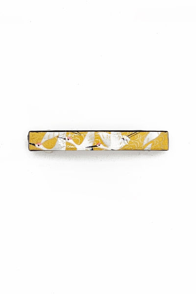 Barrette mince WAKA Grues jaunes - Fleurs d'Ascenseurs