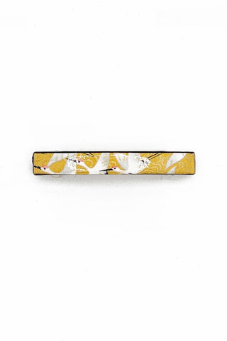 Barrette mince WAKA Grues jaunes - Fleurs d'Ascenseurs