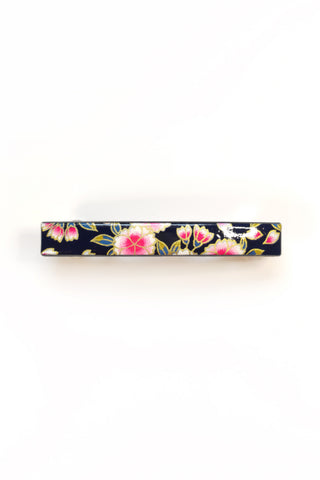 Barrette mince WASHI Prunier violet - Fleurs d'Ascenseurs
