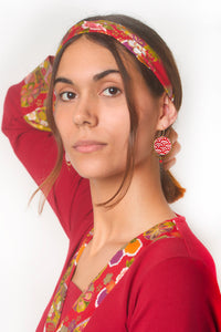 Boucles d'oreilles ASAHI Nami rouge - Fleurs d'Ascenseurs