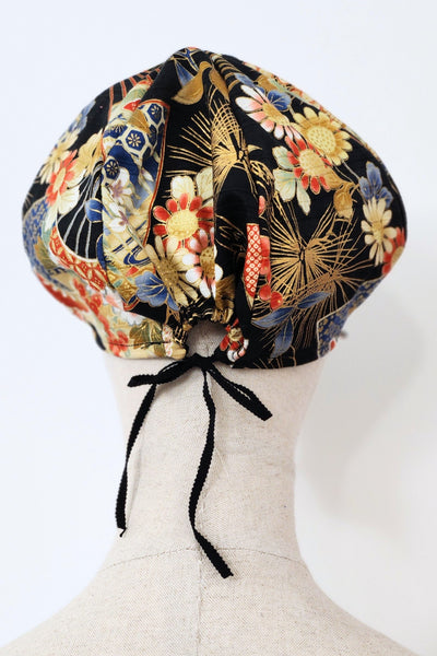 Casquette KAME Eventails noirs - Fleurs d'Ascenseurs