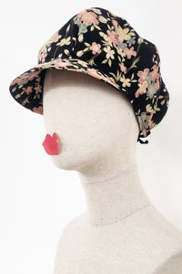 Casquette KAME Sakura vintage noir - Fleurs d'Ascenseurs