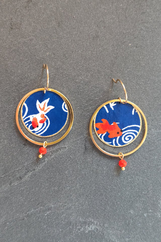 Boucles d'oreilles ASAHI Poissons marine