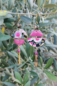 Boucles d'oreilles BYZANCE Prunier violet