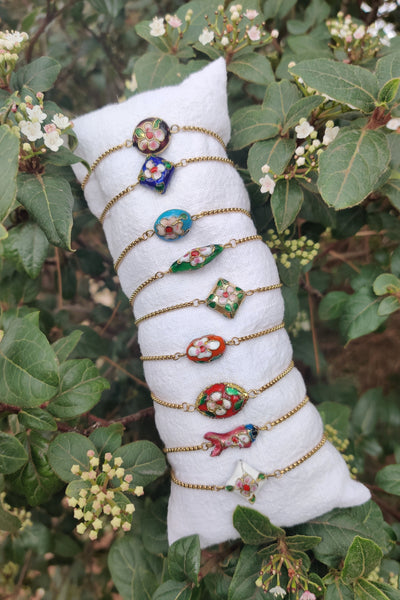 bracelet femme en acier inoxydable et émail cloisonné, toutes les couleurs