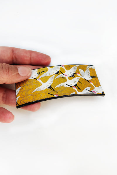 Barrette large TANKA "Grues jaunes"
