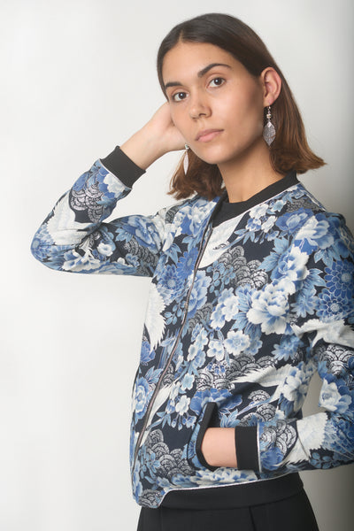 Veste bombers SHURI Grues argent