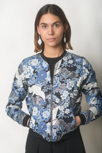 Veste bombers SHURI Grues argent