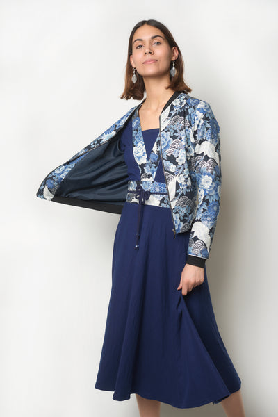 Veste bombers SHURI Grues argent