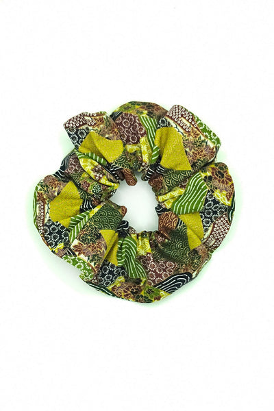 Chouchou tissu japonais Collines vertes
