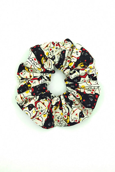 Chouchou tissu japonais chat maneki neko