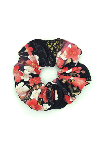Chouchou tissu japonais fleurs de sakura