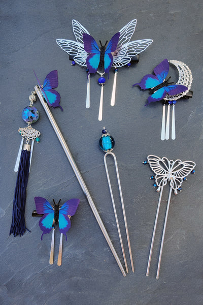 Pince PAPILUNE Bleu roi - Fleurs d'Ascenseurs