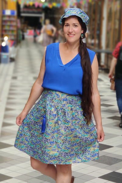 Jupe HANJU Ume turquoise