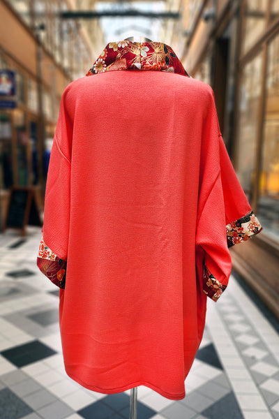 Kimono HIME Eventails rouges - Fleurs d'Ascenseurs