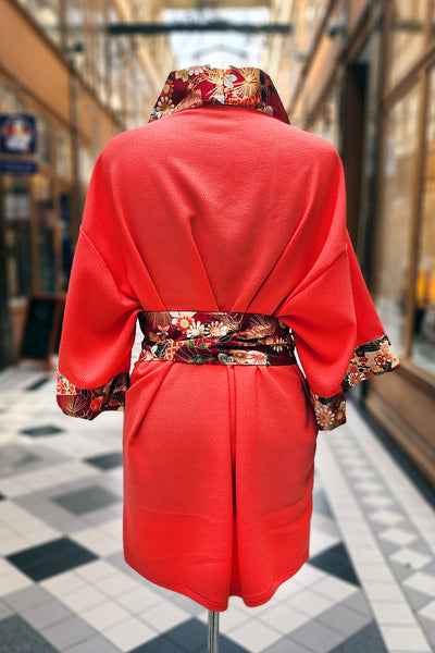 Kimono HIME Eventails rouges - Fleurs d'Ascenseurs
