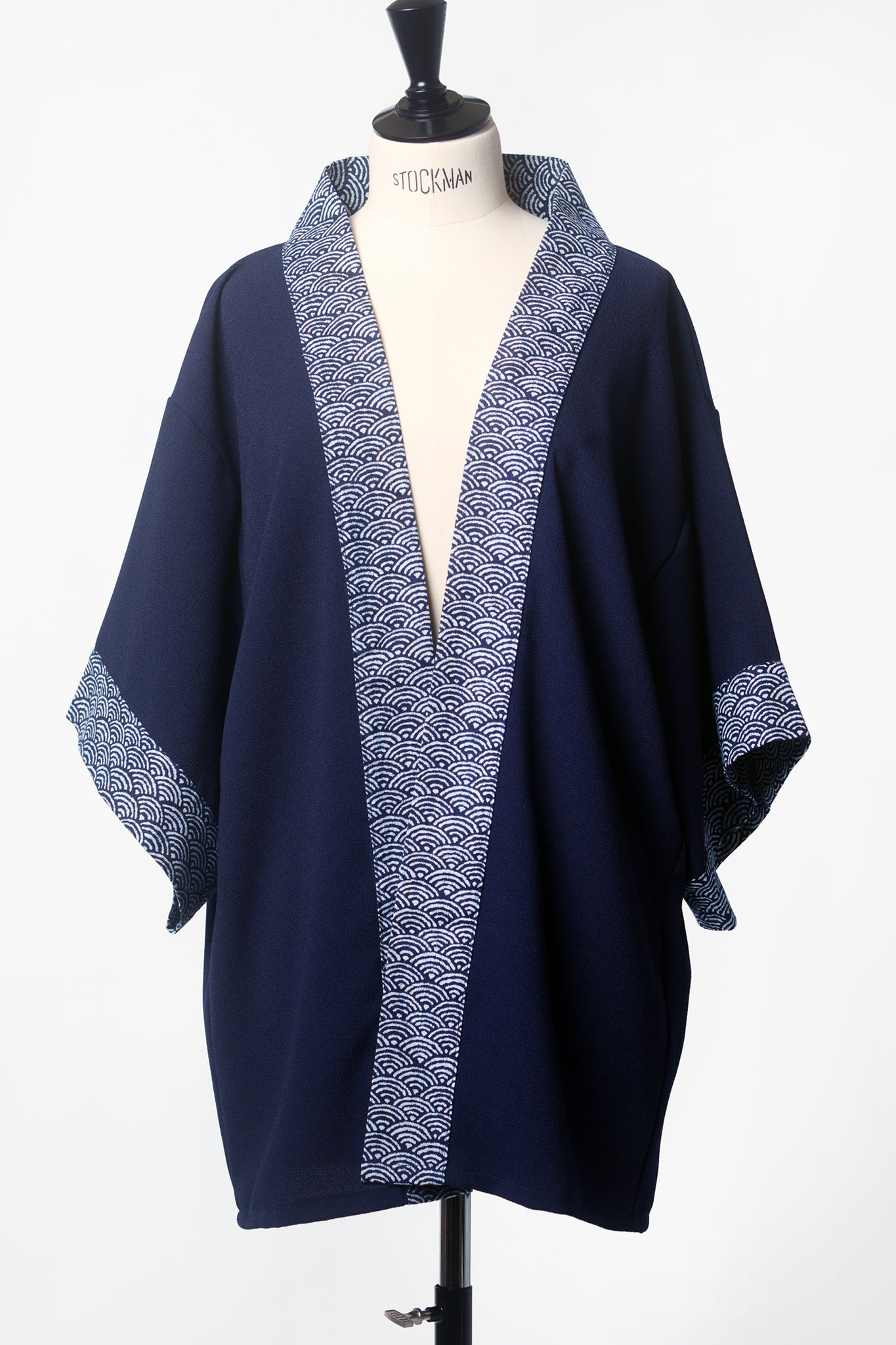 Kimono HIME Grand nami indigo - Fleurs d'Ascenseurs