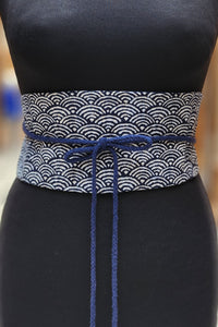 Ceinture OBI Grand Nami indigo -Fleurs d'Ascenseurs