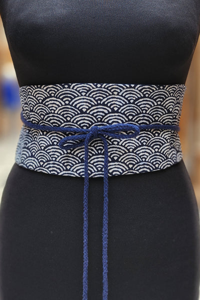 Ceinture OBI Grand Nami indigo -Fleurs d'Ascenseurs