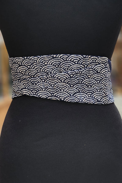 Ceinture OBI Grand Nami indigo -Fleurs d'Ascenseurs