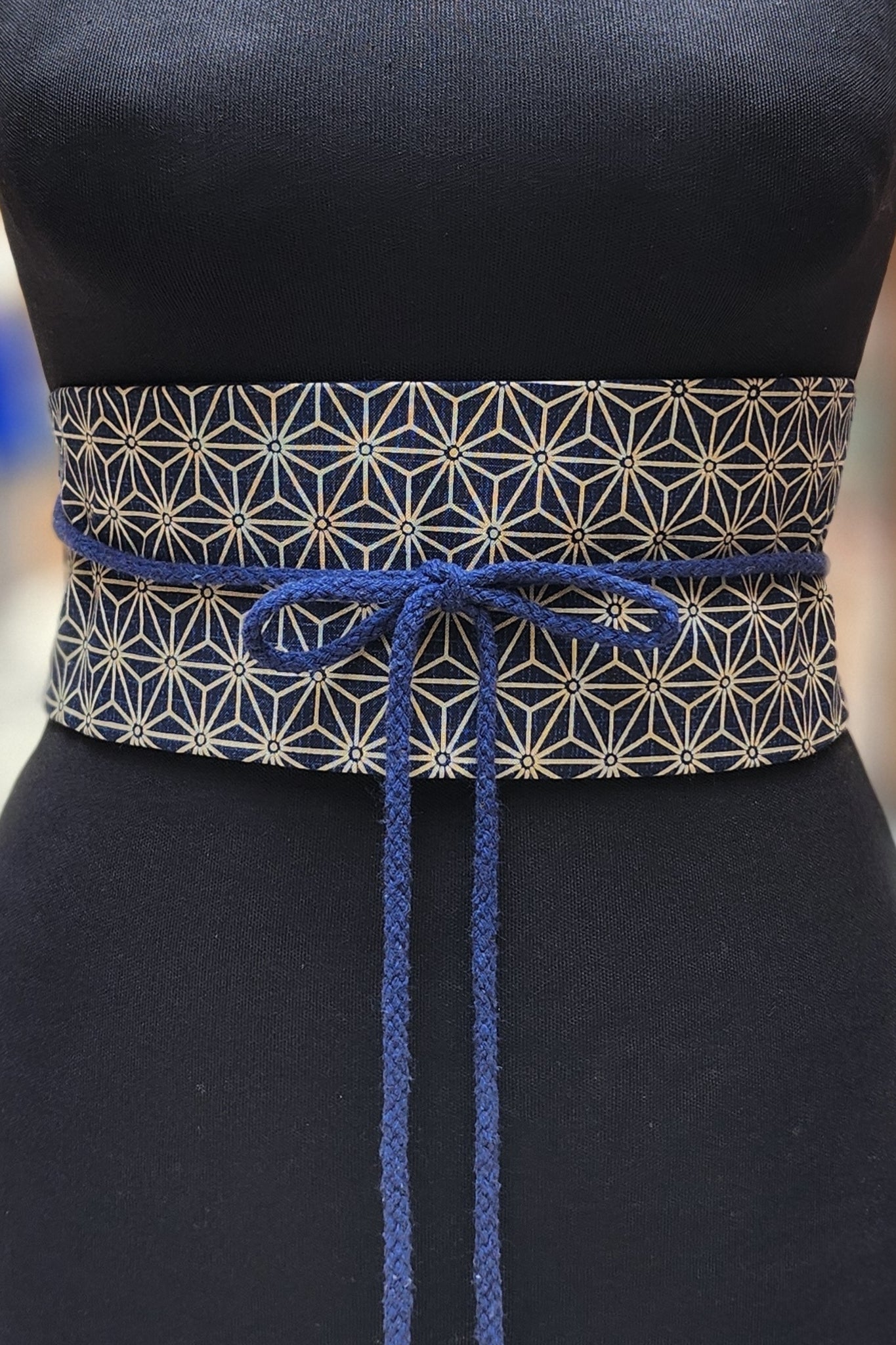 Ceinture OBI Grand asanoha marine - Fleurs d'Ascenseurs