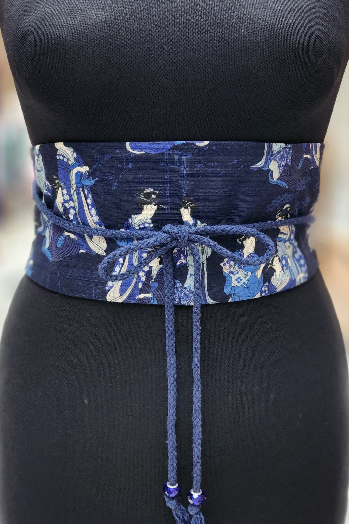 Ceinture OBI Geisha indigo - Fleurs d'Ascenseurs