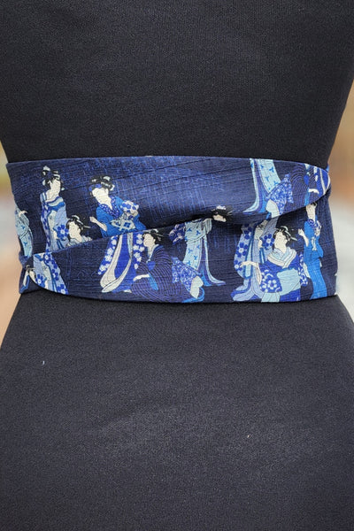 Ceinture OBI Geisha indigo - Fleurs d'Ascenseurs