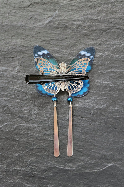 Pince PAPILLON FILANT Bleu - Fleurs d'Ascenseurs