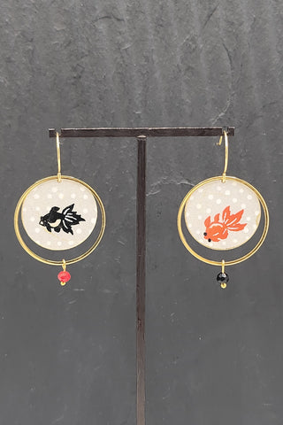 Boucles d'oreilles ASAHI Poissons argent - Fleurs d'Ascenseurs