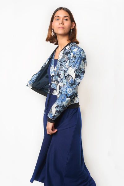 Robe NAGOYA Grues argent - Fleurs d'Ascenseurs