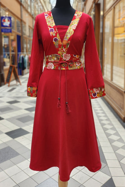 Robe NAGOYA Hexagone rouge - Fleurs d'Ascenseurs