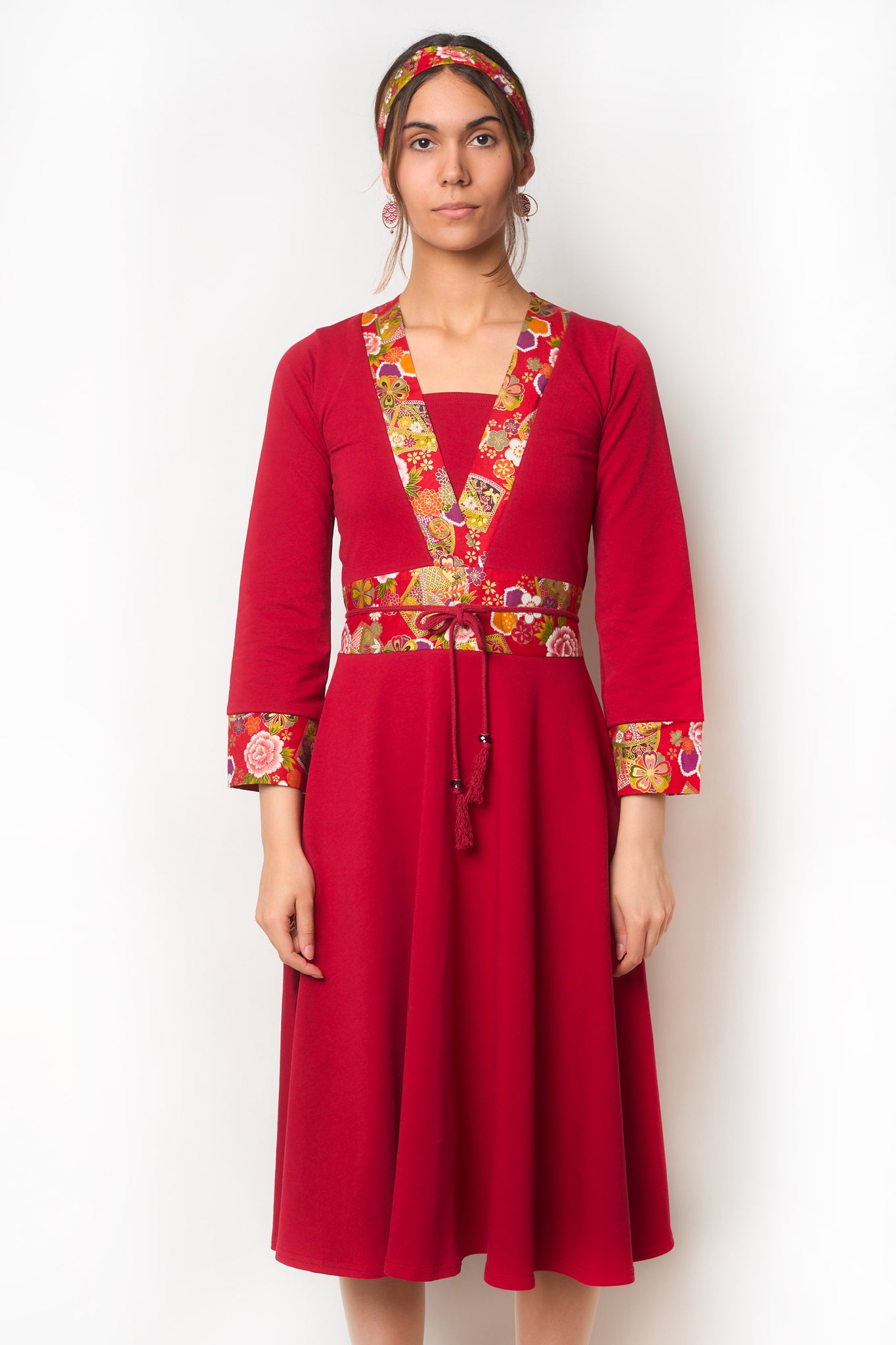 Robe NAGOYA Hexagone rouge - Fleurs d'Ascenseurs