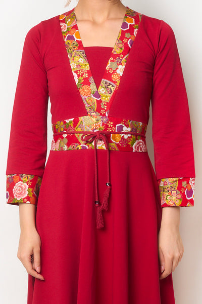 Robe NAGOYA Hexagone rouge - Fleurs d'Ascenseurs