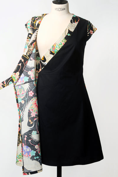 Robe japonaise NOA Temari noir - Fleurs d'Ascenseurs