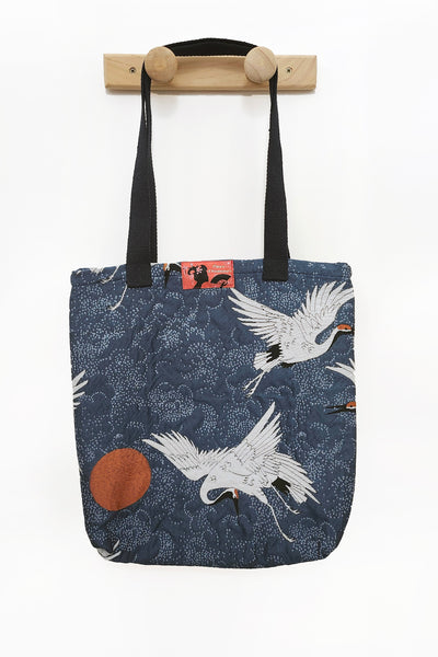 Sac totebag Grues et soleil rouge - Fleurs d'Ascenseurs