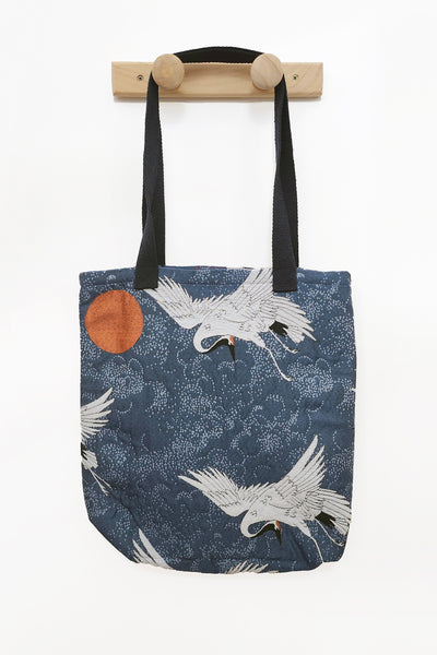 Sac totebag Grues et soleil rouge - Fleurs d'Ascenseurs