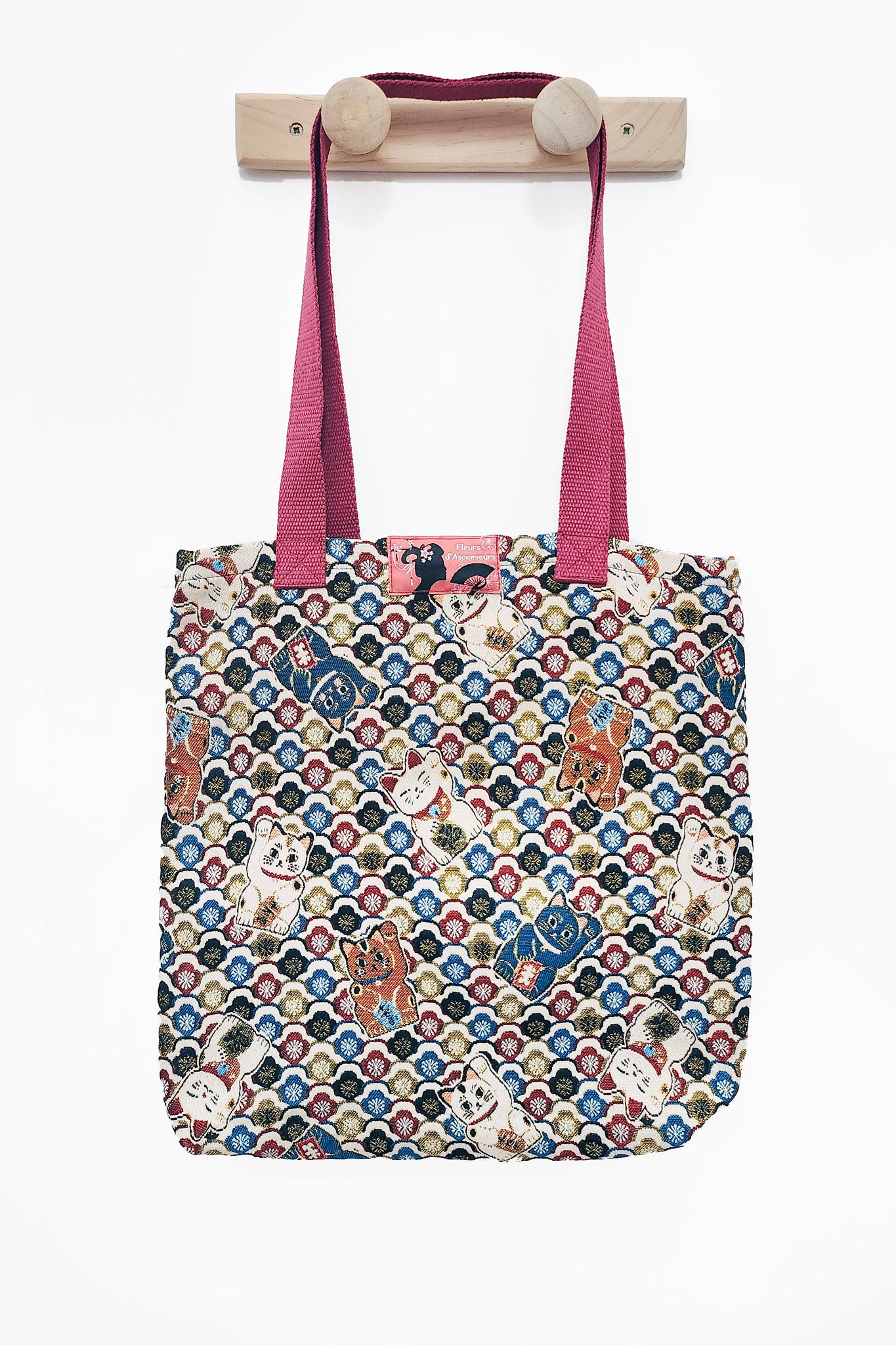 Sac totebag Manekineko - Fleurs d'Ascenseurs