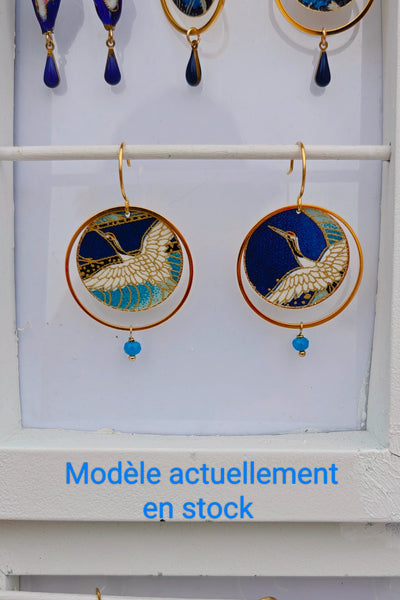 Boucles d'oreilles ASAHI Envol bleu