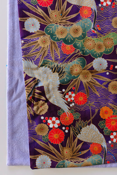 Echarpe MIRE Grues dans les pins violet clair