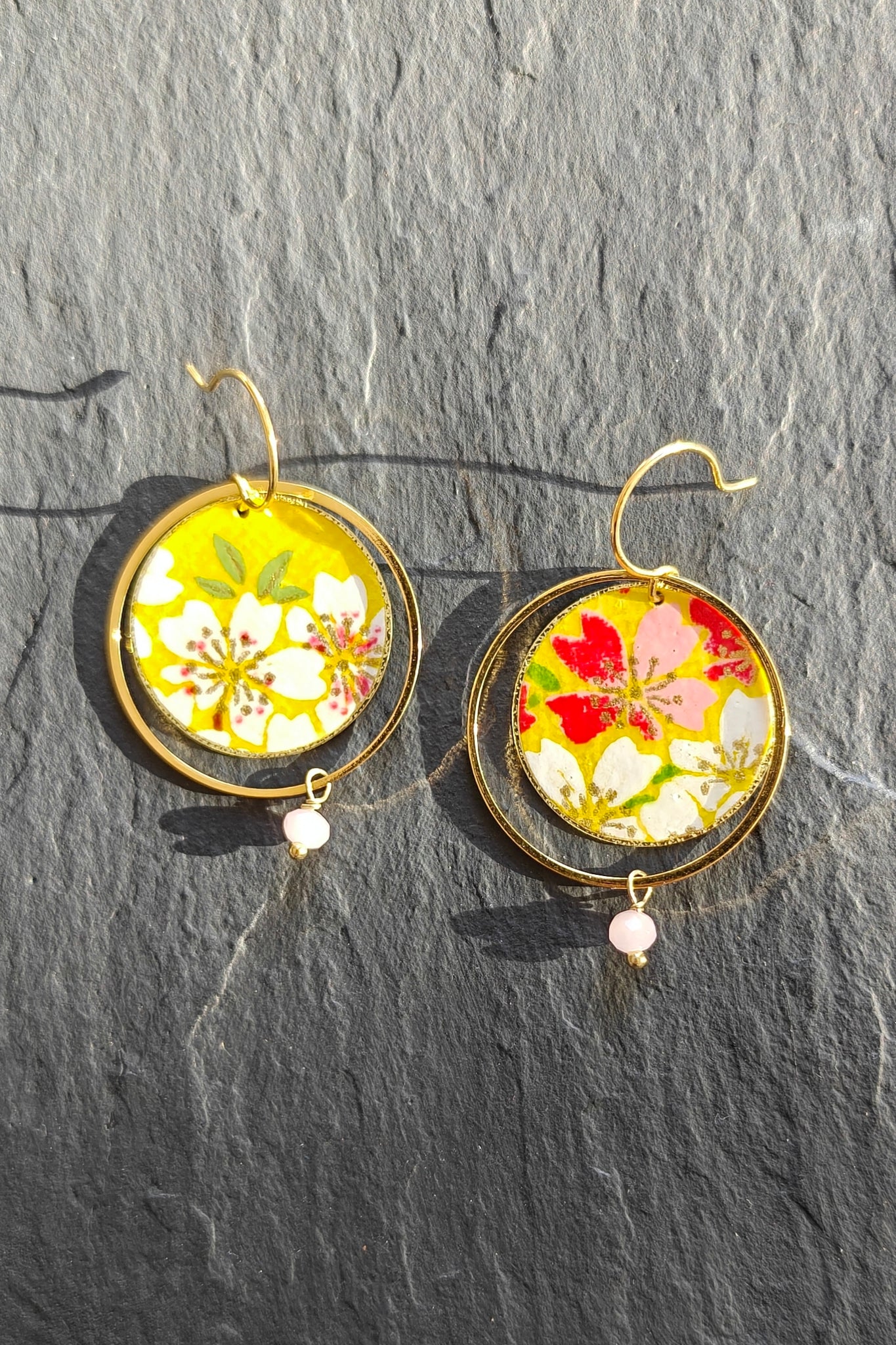 Boucles d'oreilles ASAHI Cerisier jaune