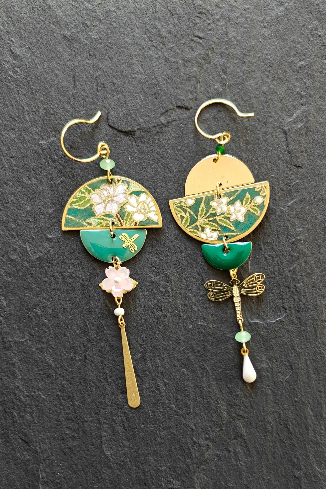 Boucles d'oreilles BYZANCE Mousse fleurie