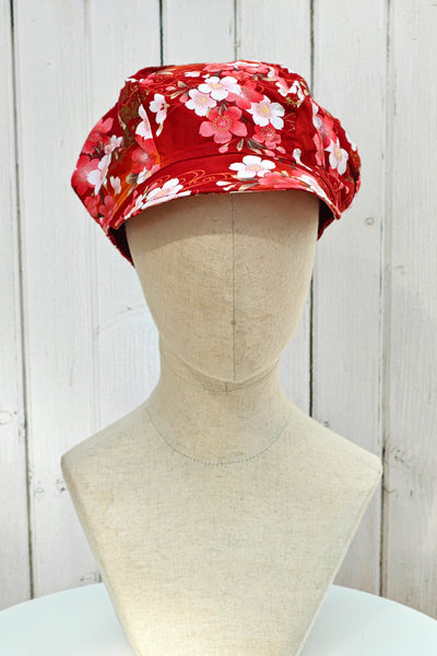 Casquette KAME Sakura bordeaux et orangé