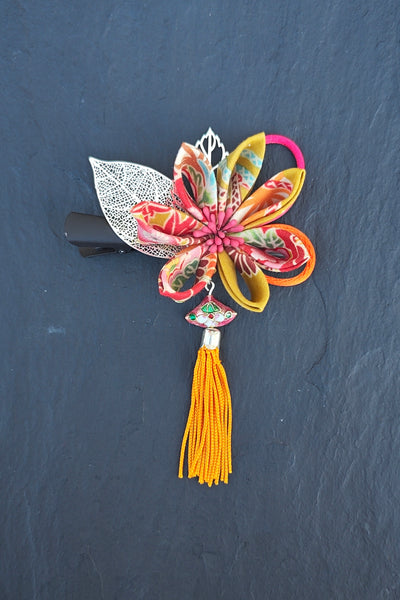 Barrette TOURNESOL jaune orangée